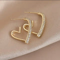 Diamond Heart Hoops