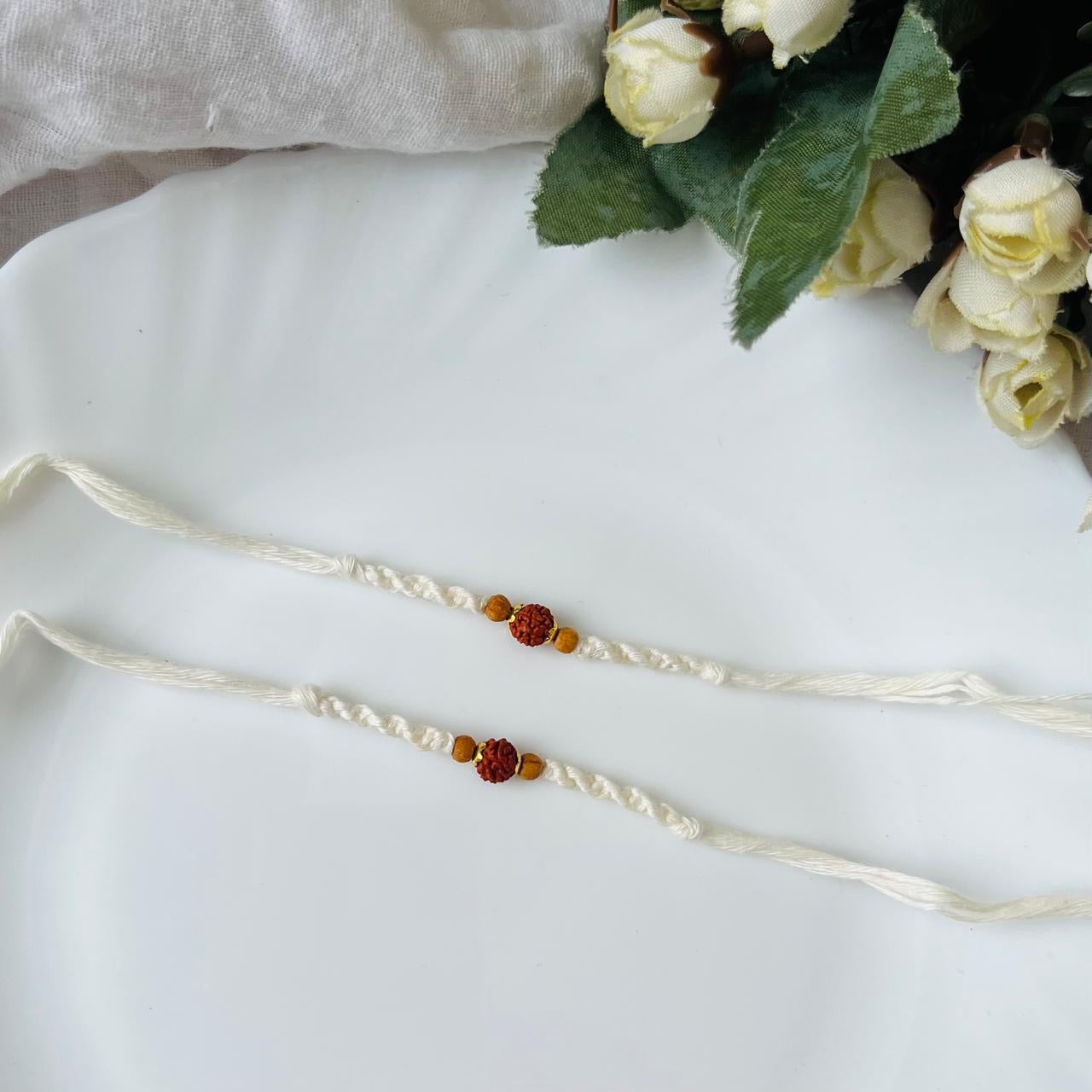 White Rudraksha Rakhi