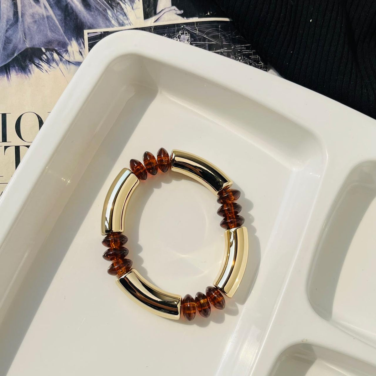Brown Aria Bracelet ~ stretchable