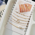Heart Pearl Bracelet Stack ( 6 Bracelets )