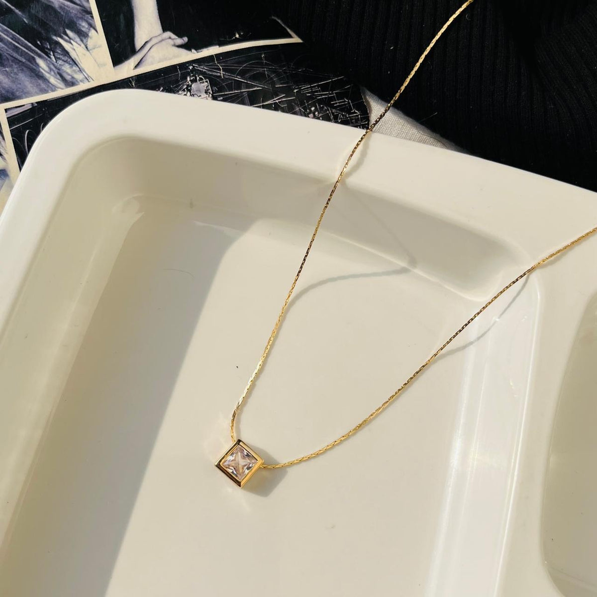 Square Diamond Necklace