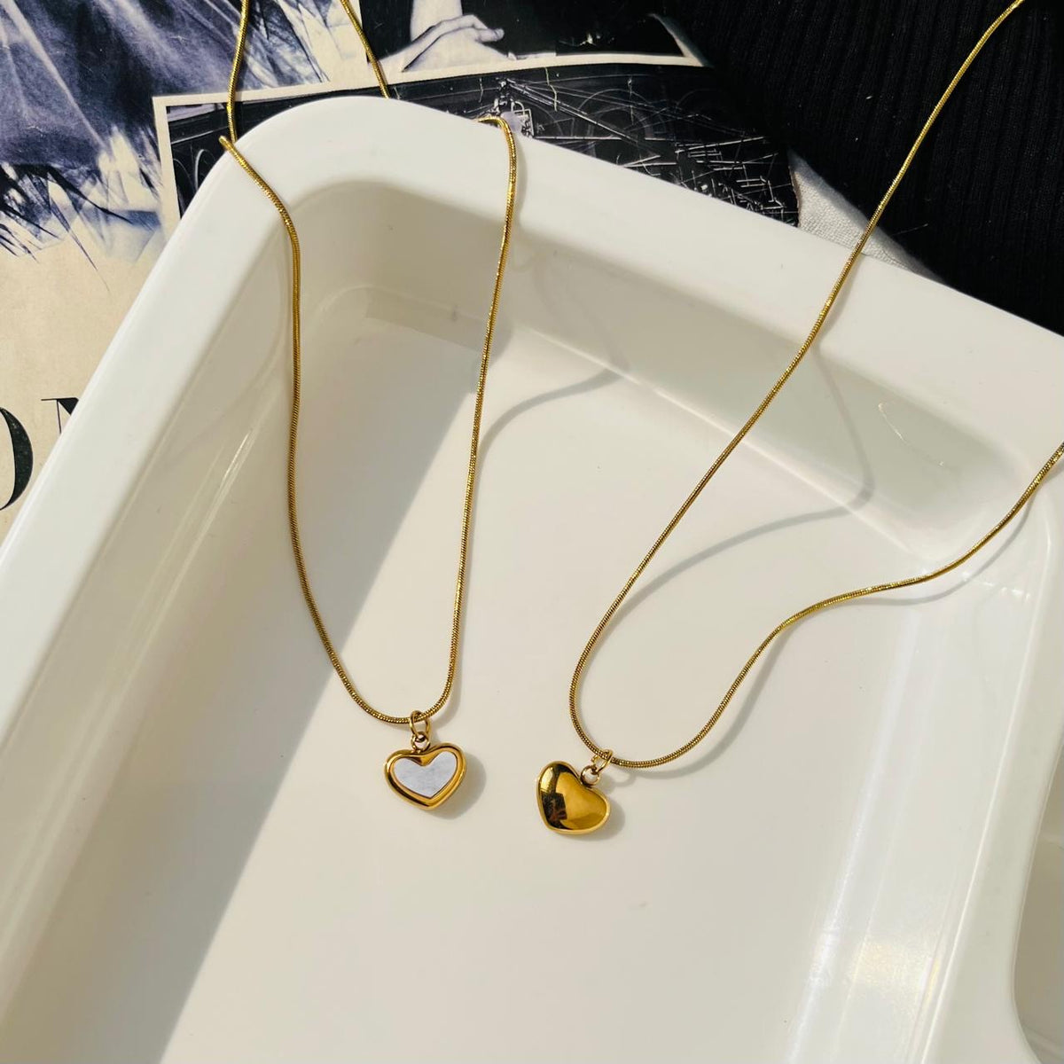 Dual - Side Heart Necklace ~ Anti Tarnish