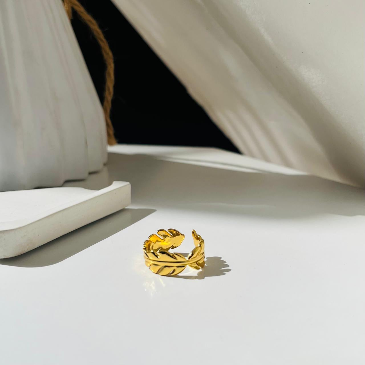 Leafy Adjustable Ring ~ Anti Tarnish