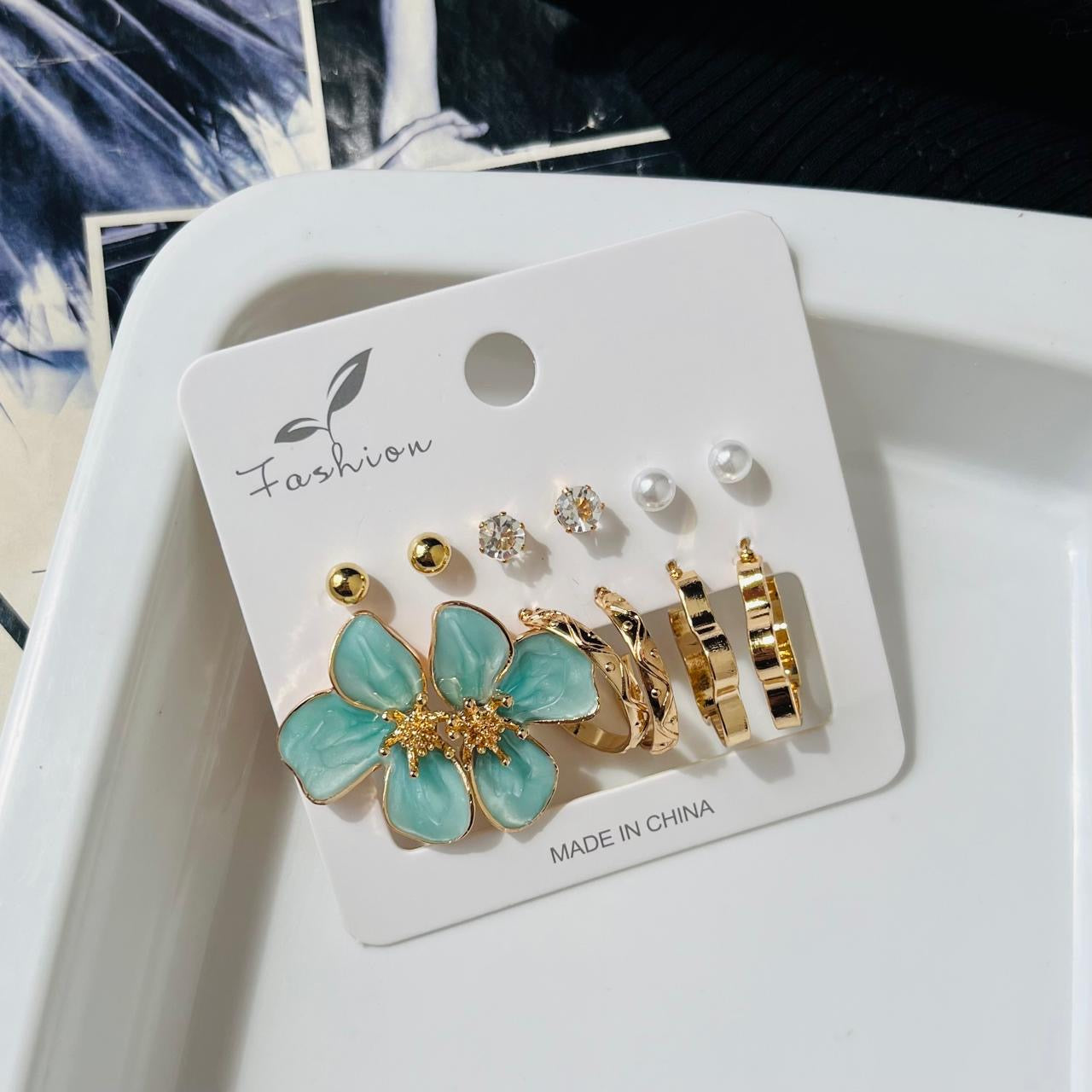 Flower Earrings Combo ( 6 pair )