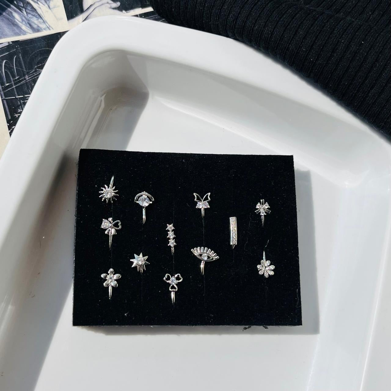 Silver Press On Nose pin