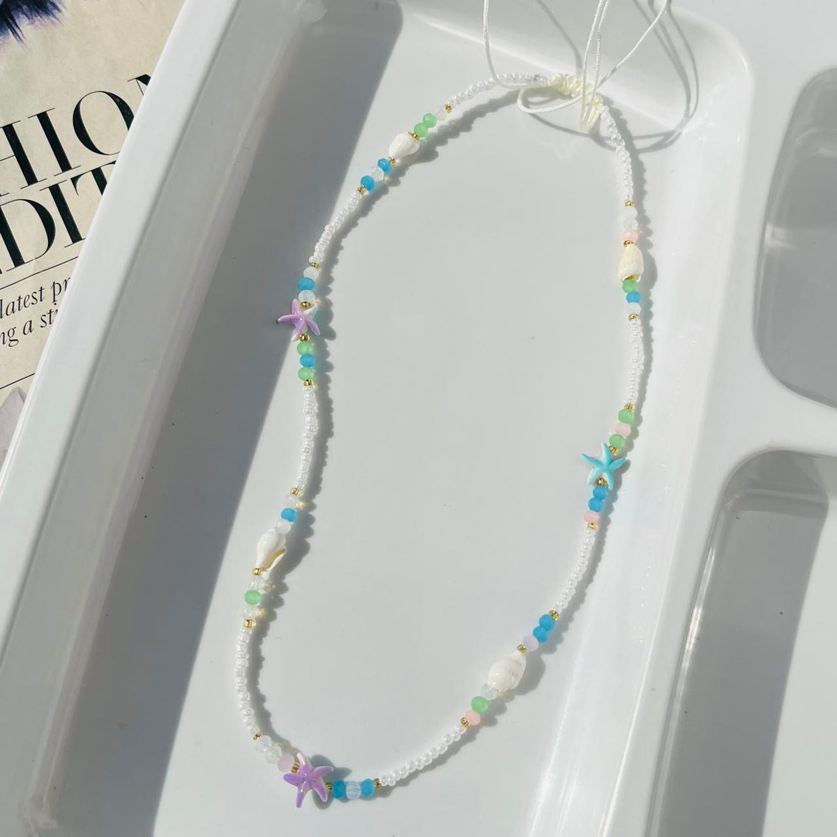 Coral White Choker Necklace