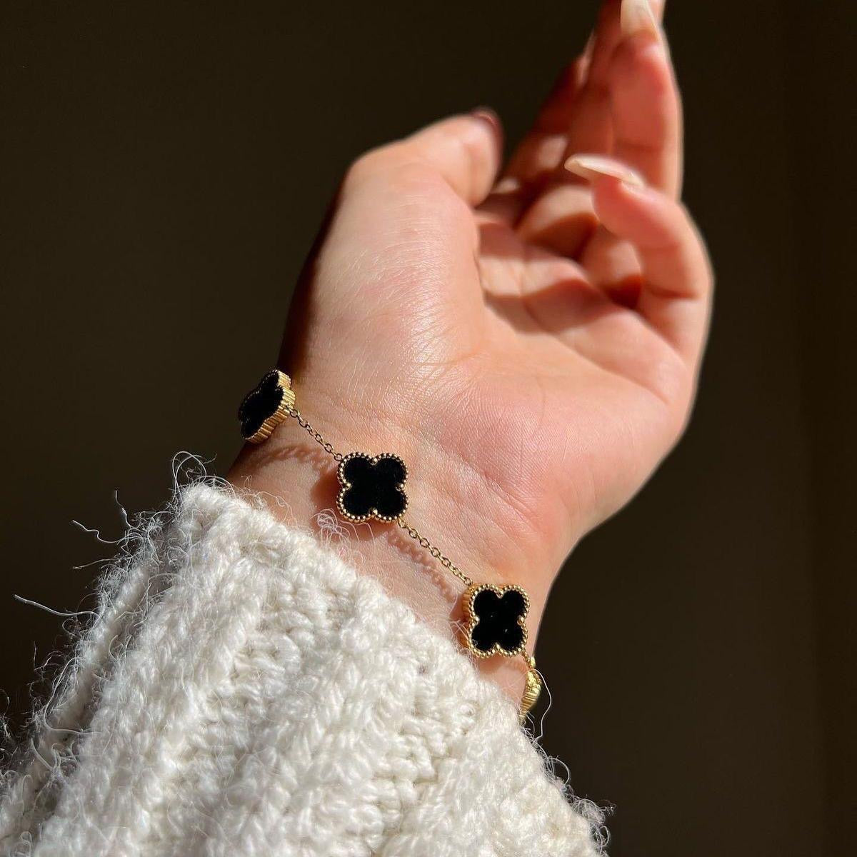 Black Clover Bracelet ~ Anti Tarnish