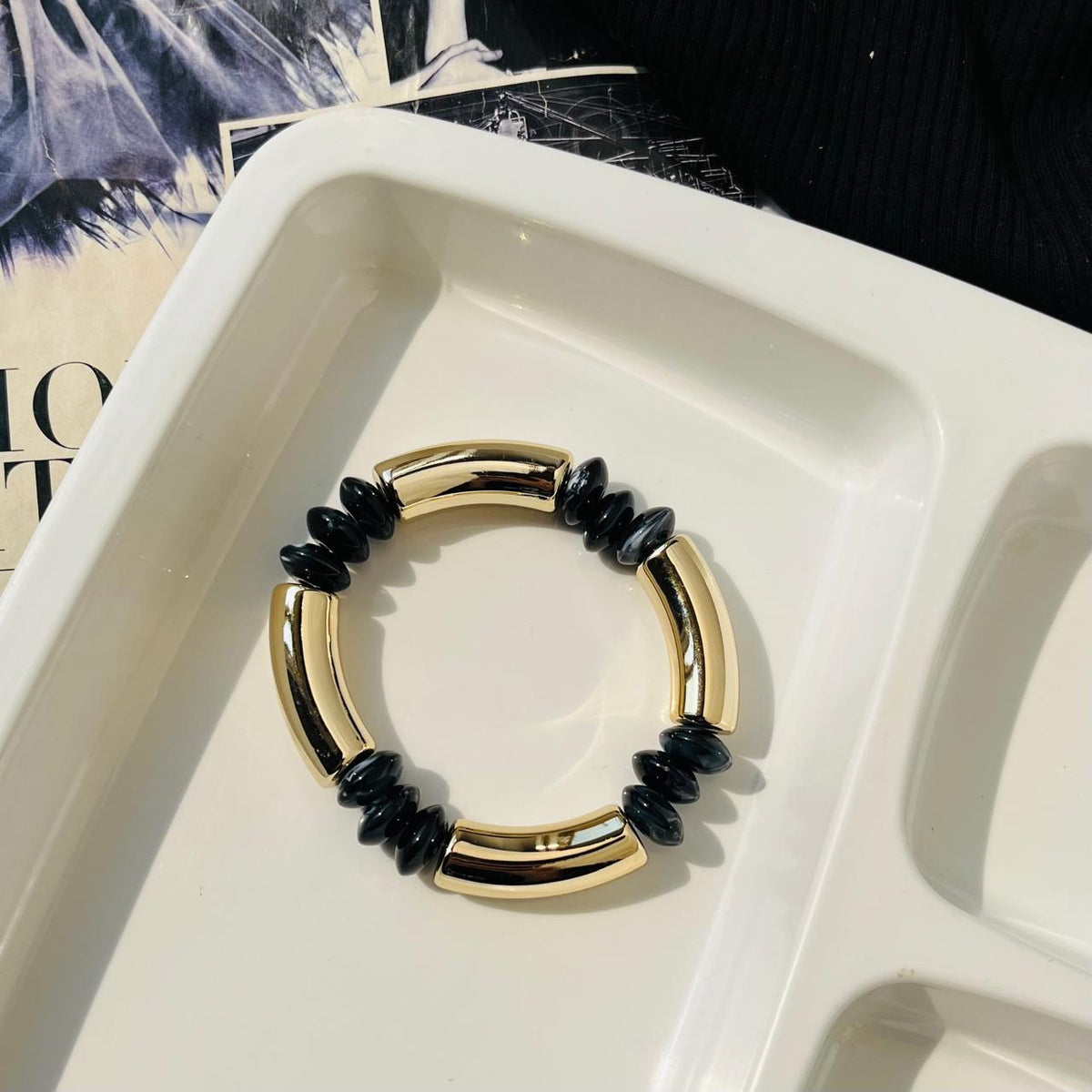 Black Aria Bracelet ~ stretchable