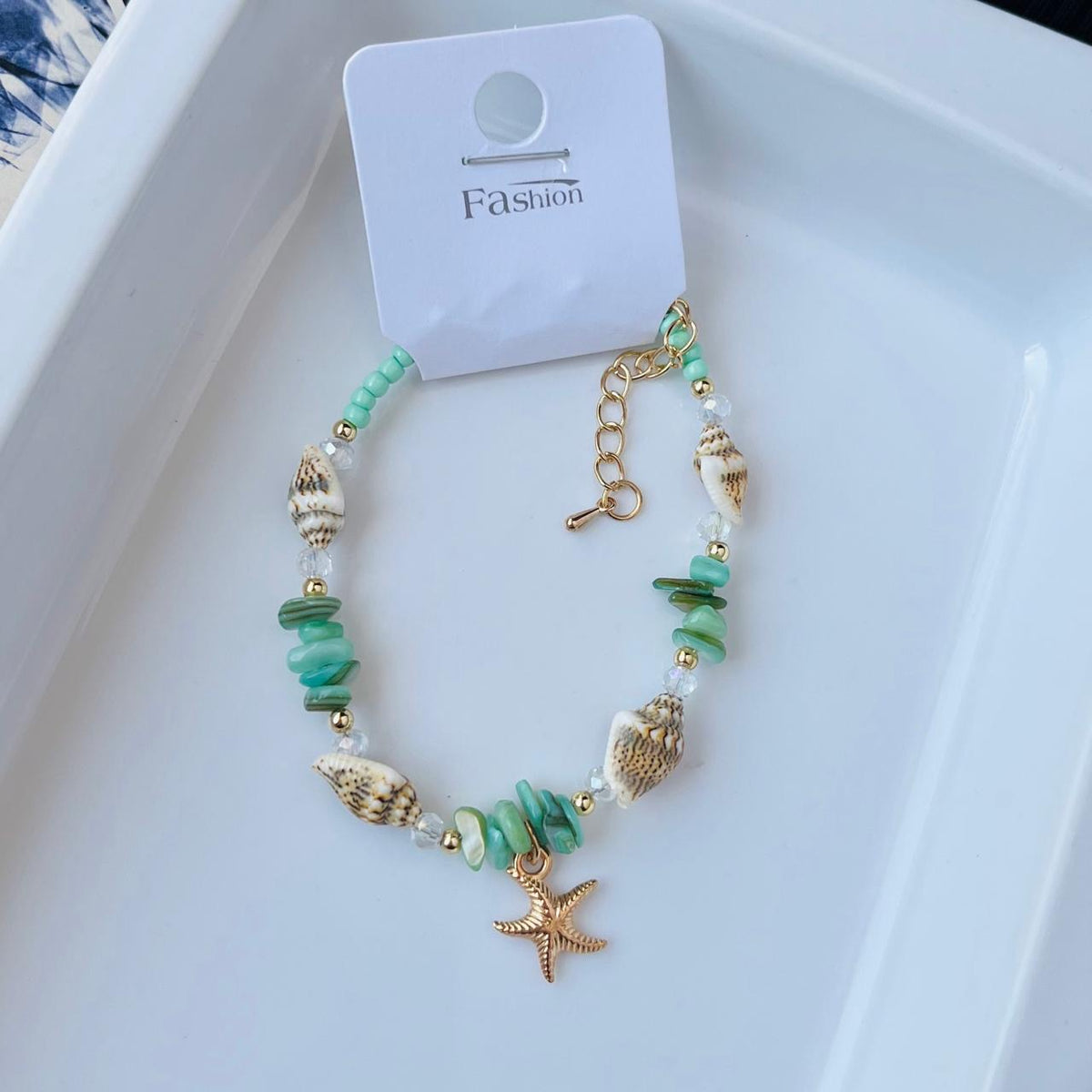 Cyan Green Star Fish Bracelet