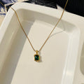 Green Stone Necklace ~ Anti Tarnish