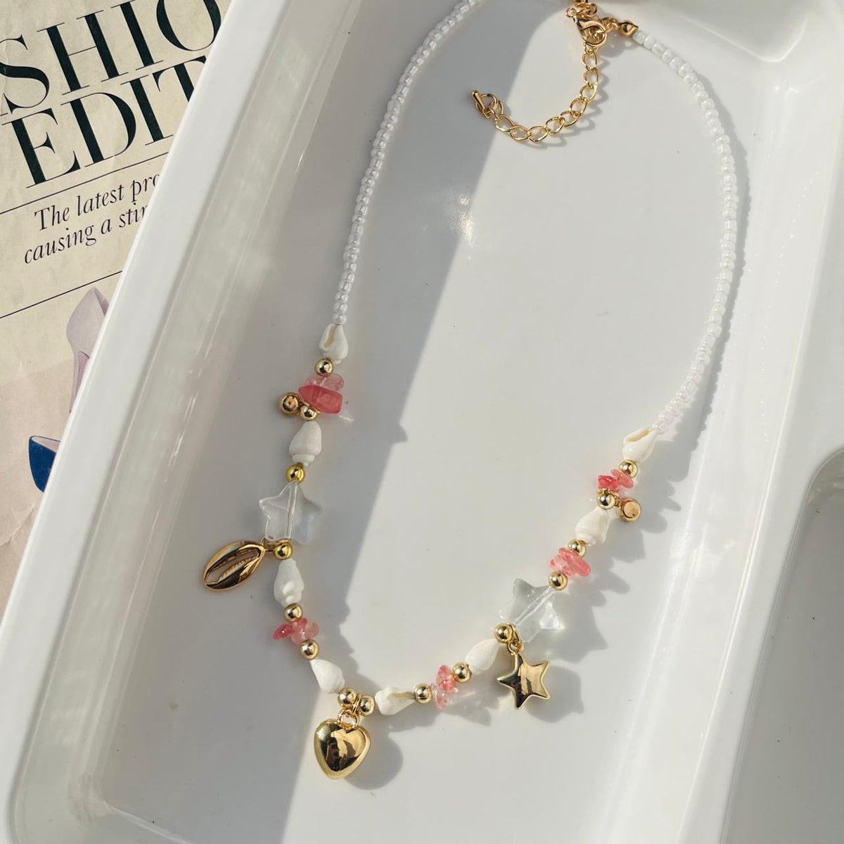 Pink Beach Charms Necklace
