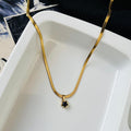 Black Flower Necklace ~ Anti Tarnish