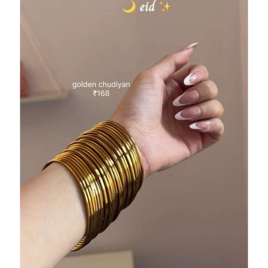 Golden Bangles ~ 12 pieces (size 2*8)