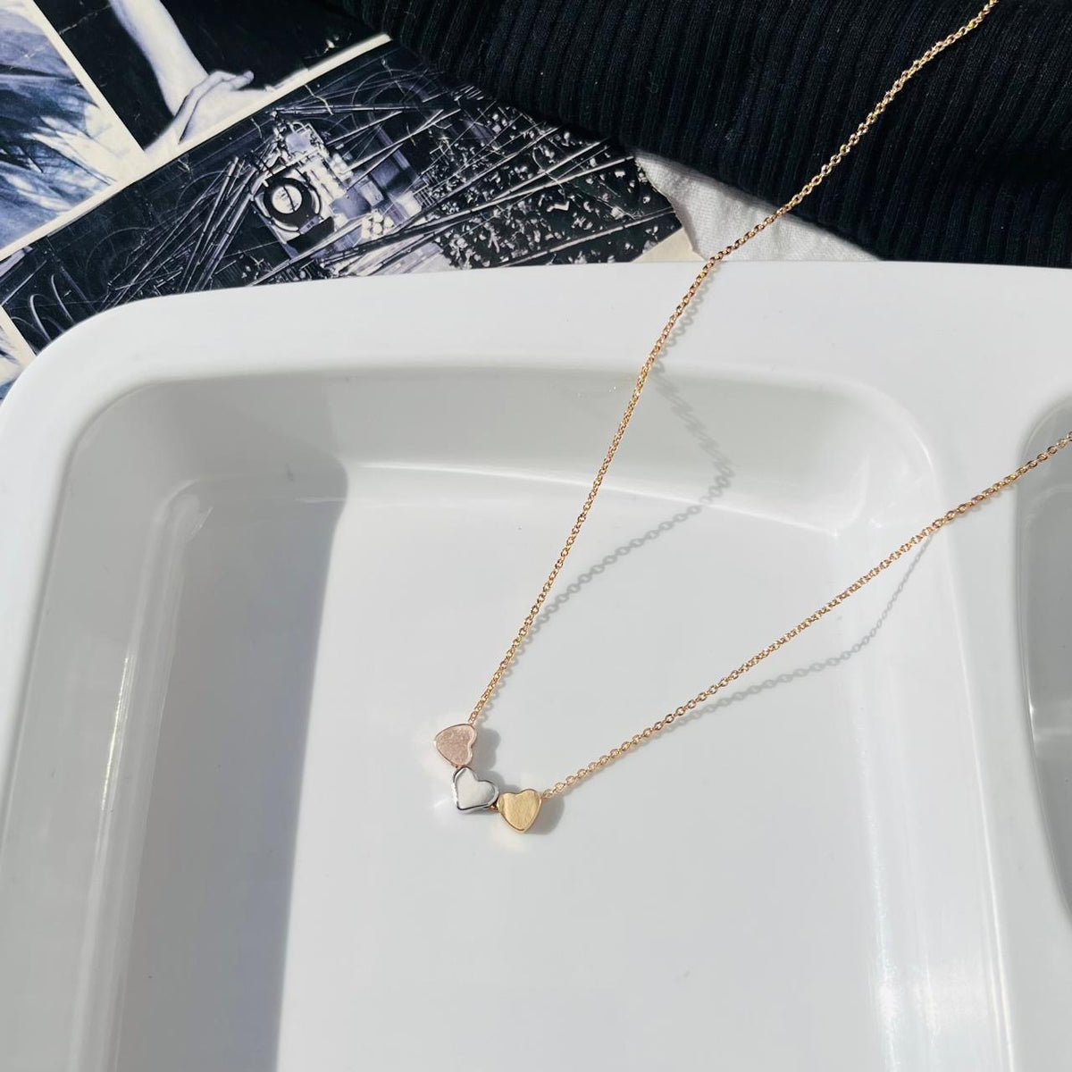 Mutli Coloured Hearts Necklace ~ Anti Tarnish