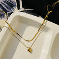 Layered Heart Necklace ~ Anti Tarnish