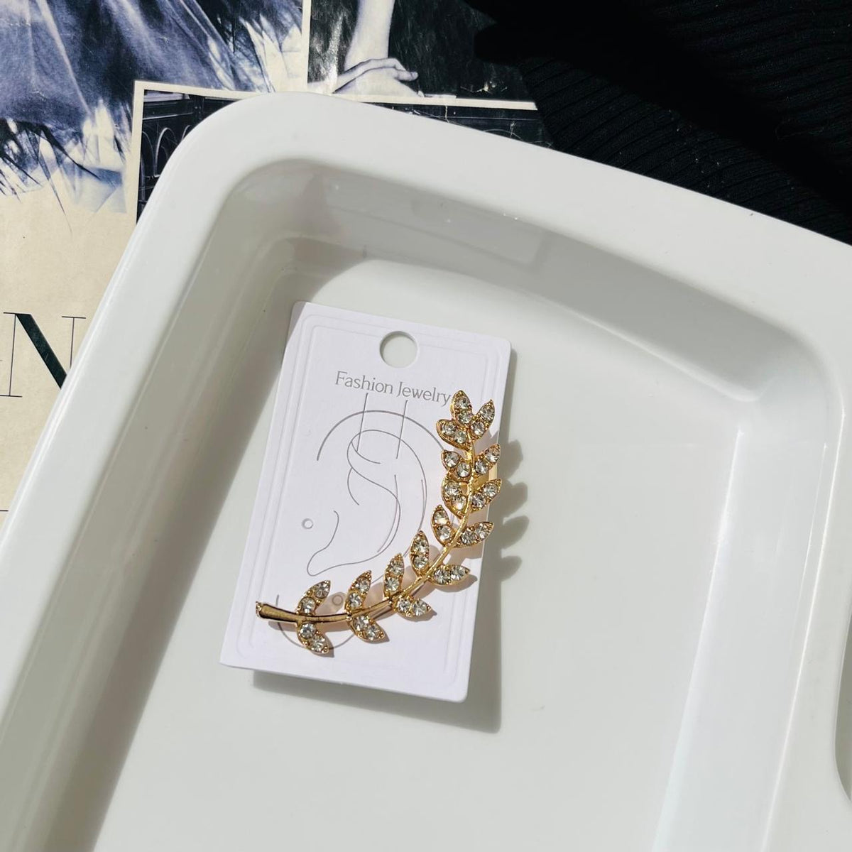 Leaf Diamond Ear Cuff