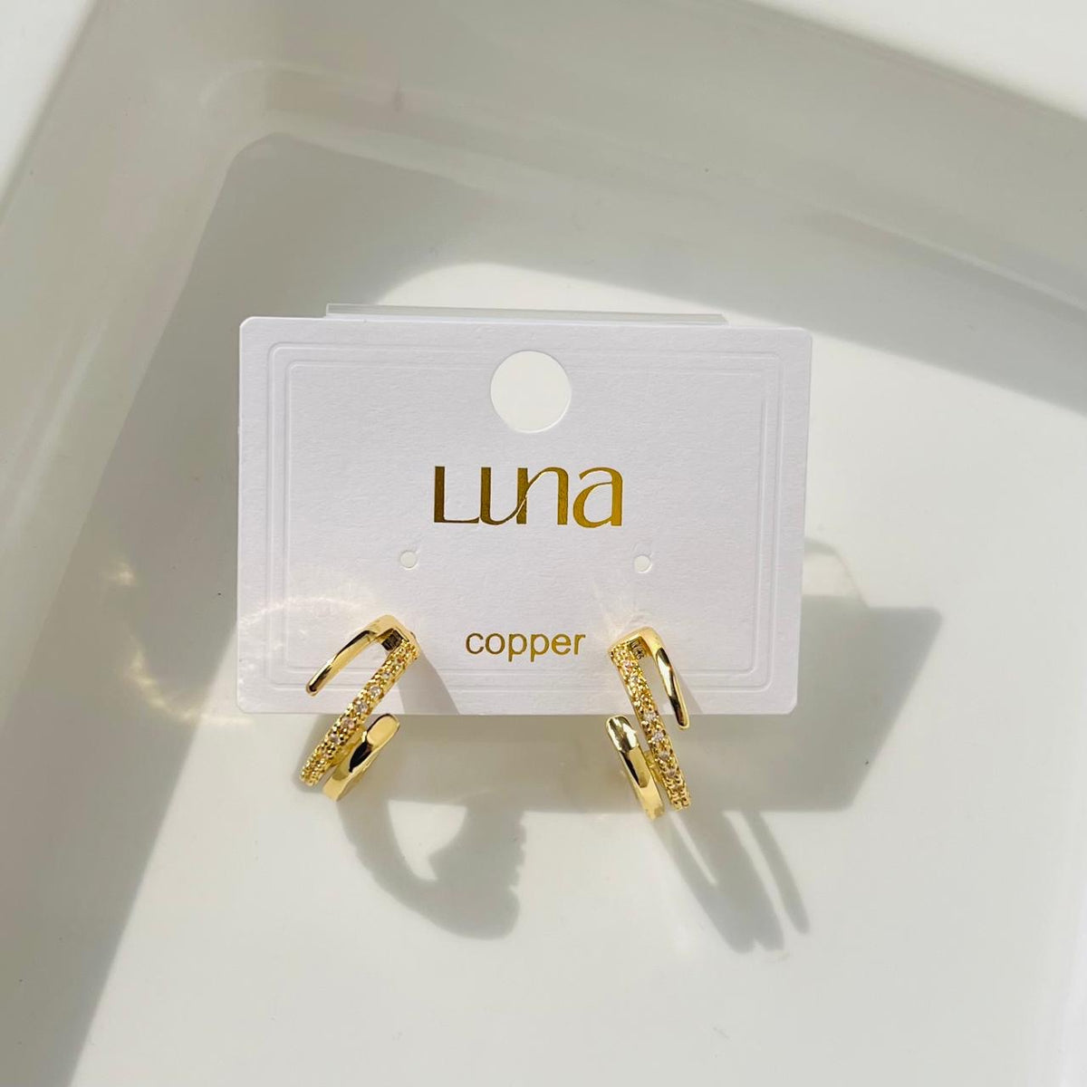 Celia Diamond Hoops ~ Anti Tarnish