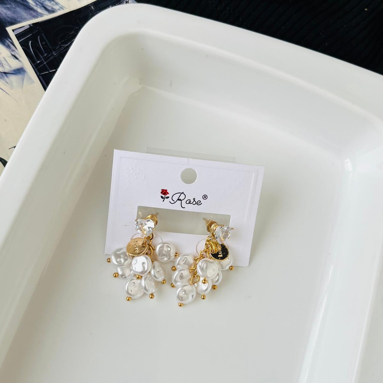 Diamond Pearl Earrings