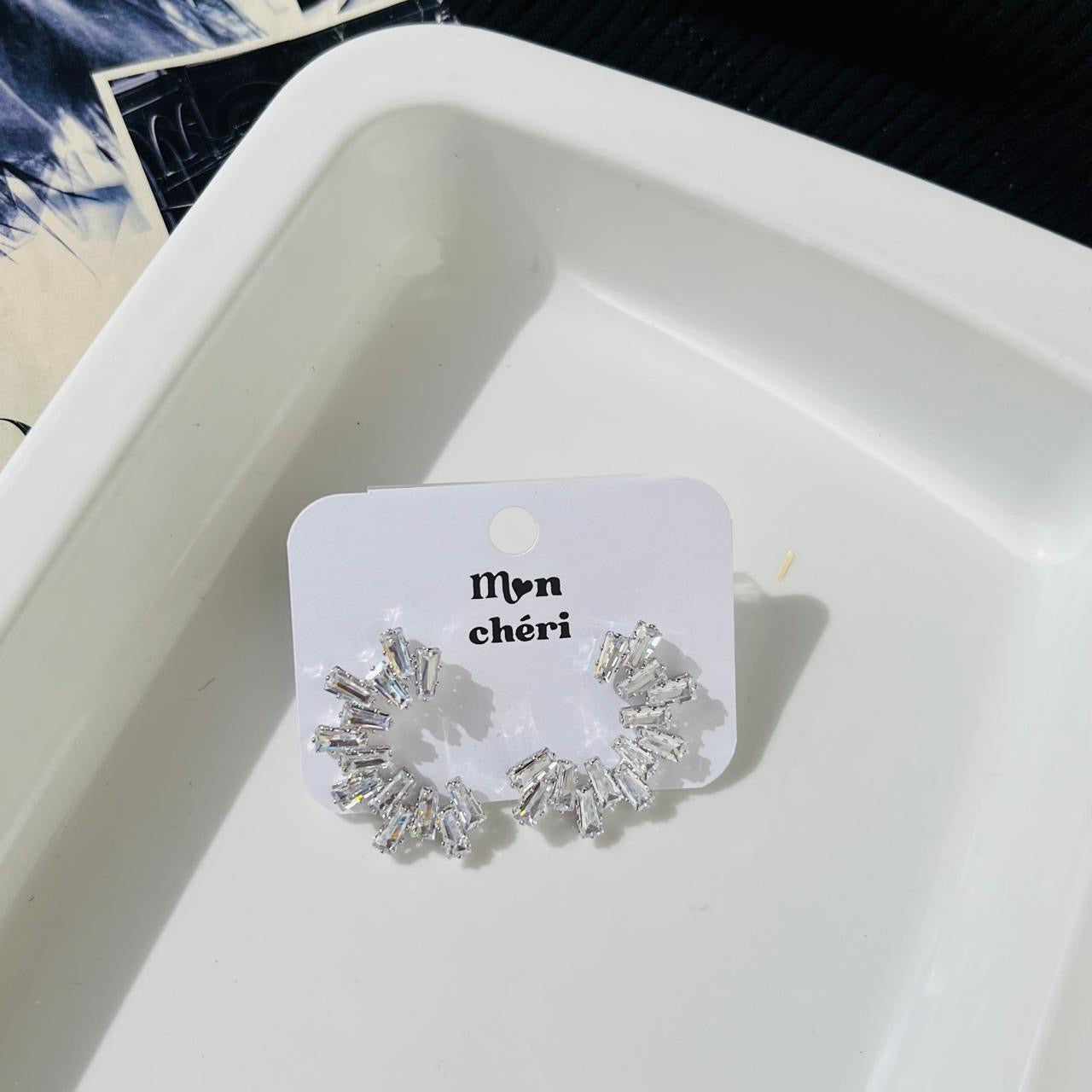 Silver Diamond Earrings
