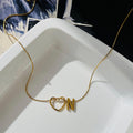 Heart N Initial Necklace ~ Anti Tarnish
