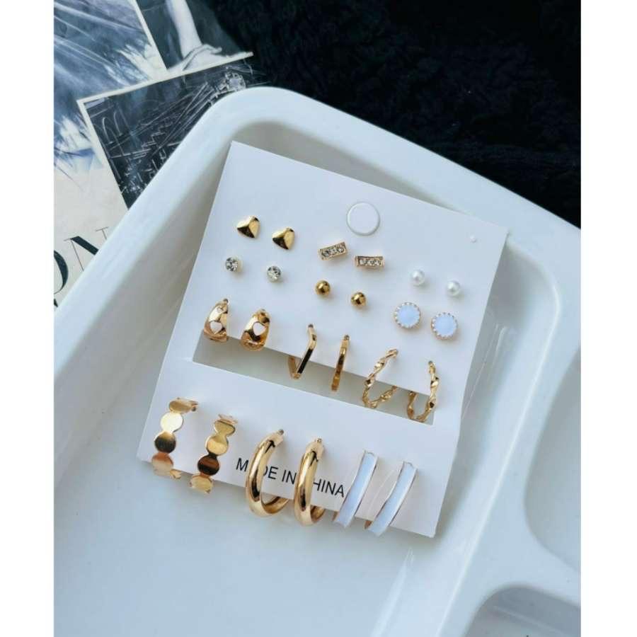 White Sara Earrings Combo (₹13 per pair)
