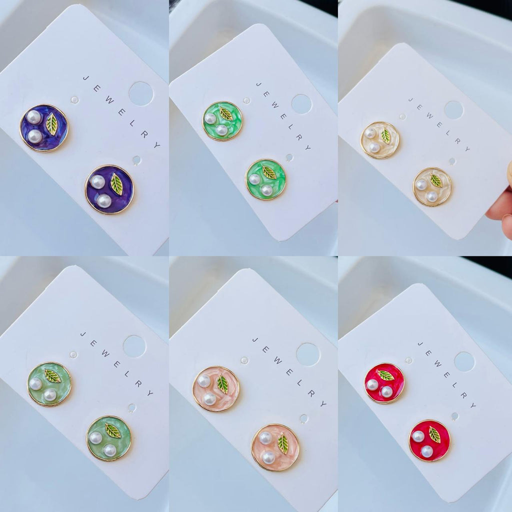 Pastel Floral Pearl Earrings