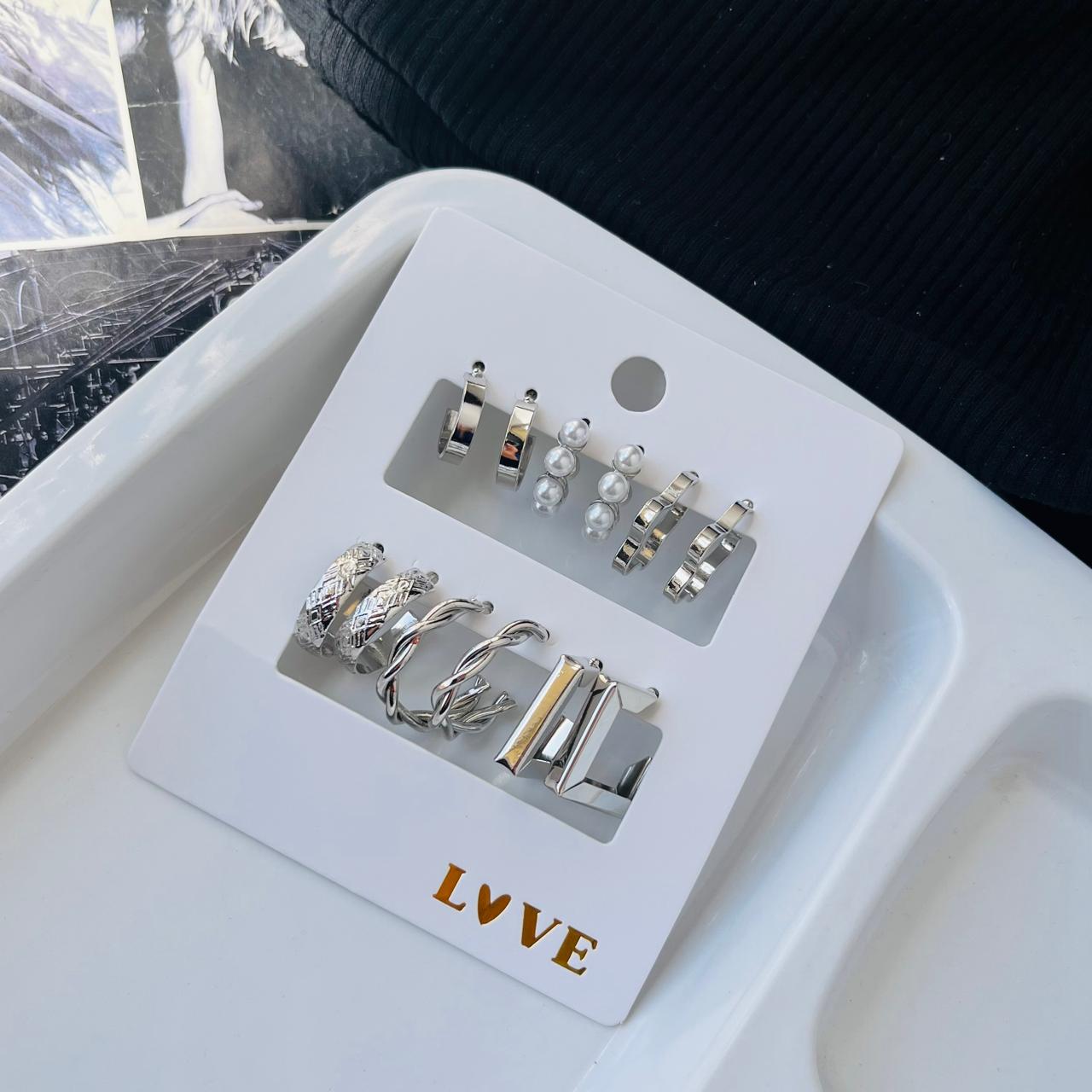 Mary Silver Earrings Combo (₹20 per pair)