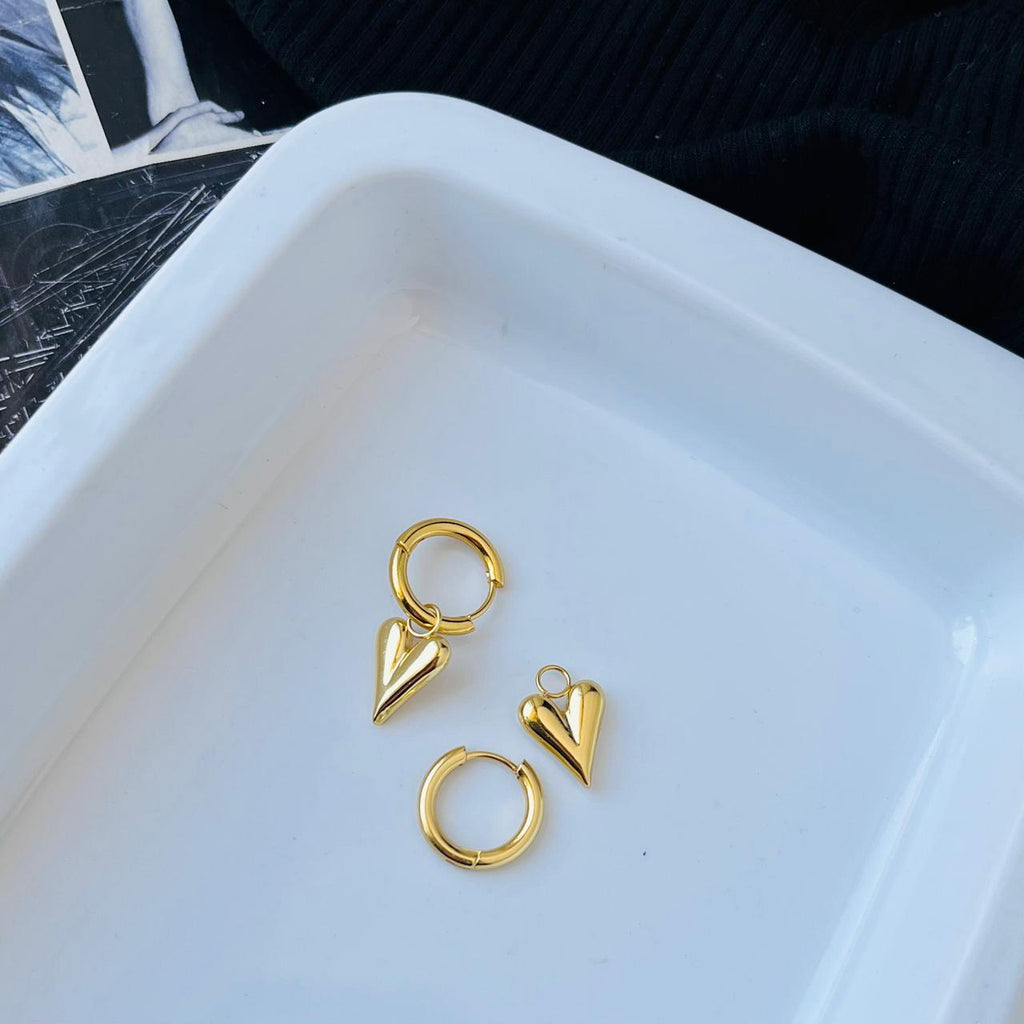 Isha Heart Hoops (Anti Tarnish)