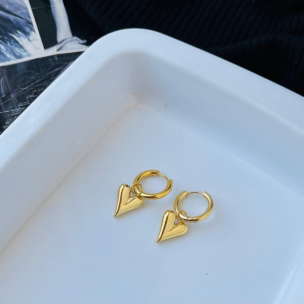 Isha Heart Hoops (Anti Tarnish)