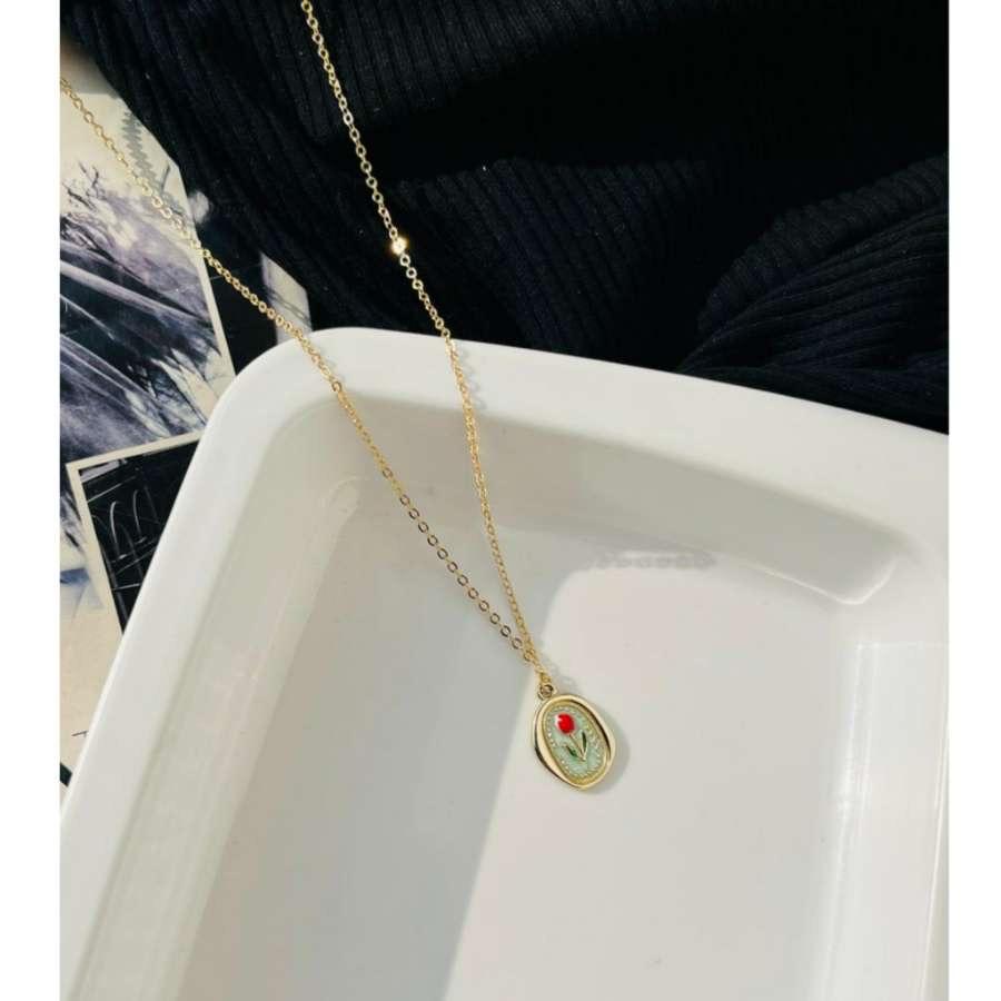 Green Floral Necklace