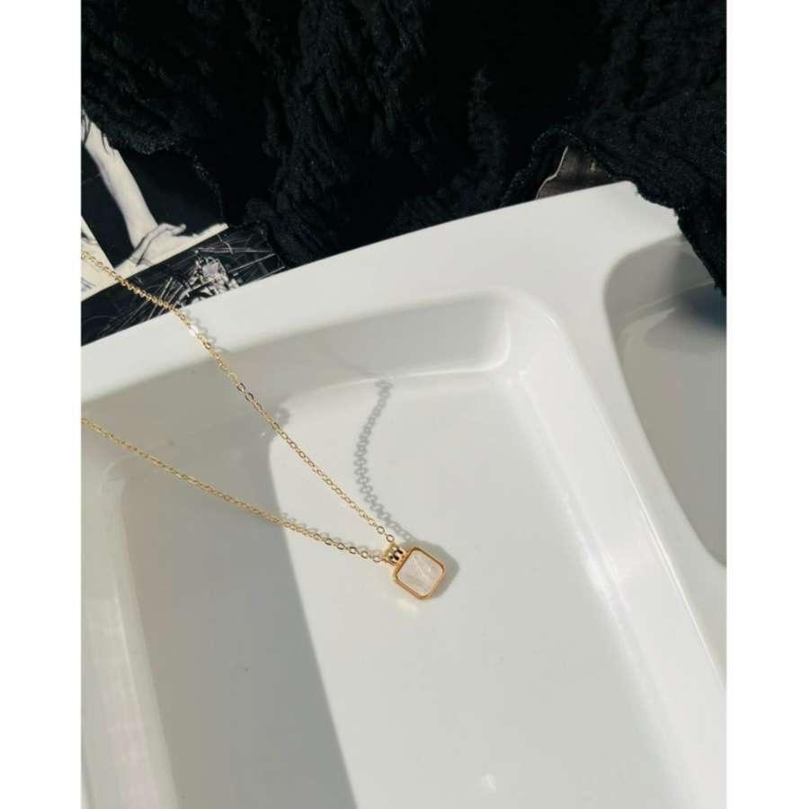Square White Charm Necklace