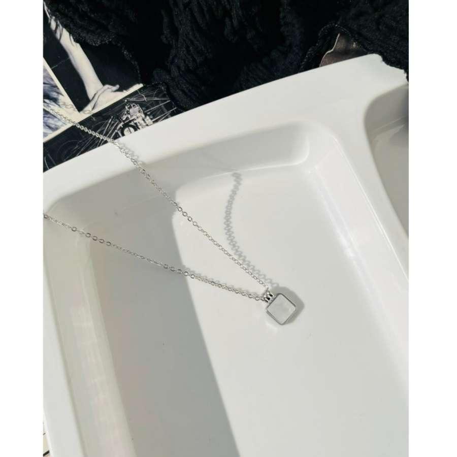 Square White Charm Necklace
