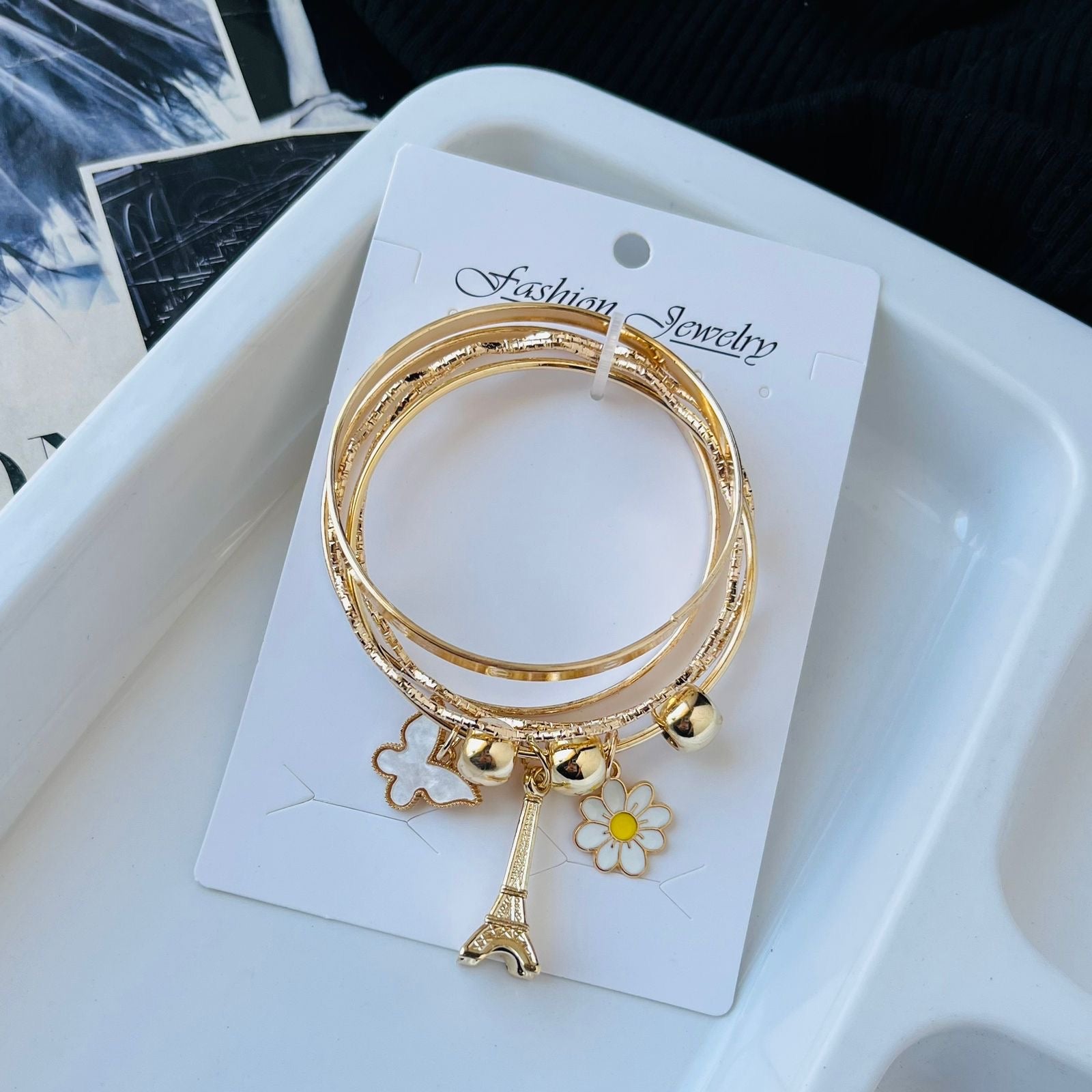 White Charms Bracelet Set (size upto 2*4)