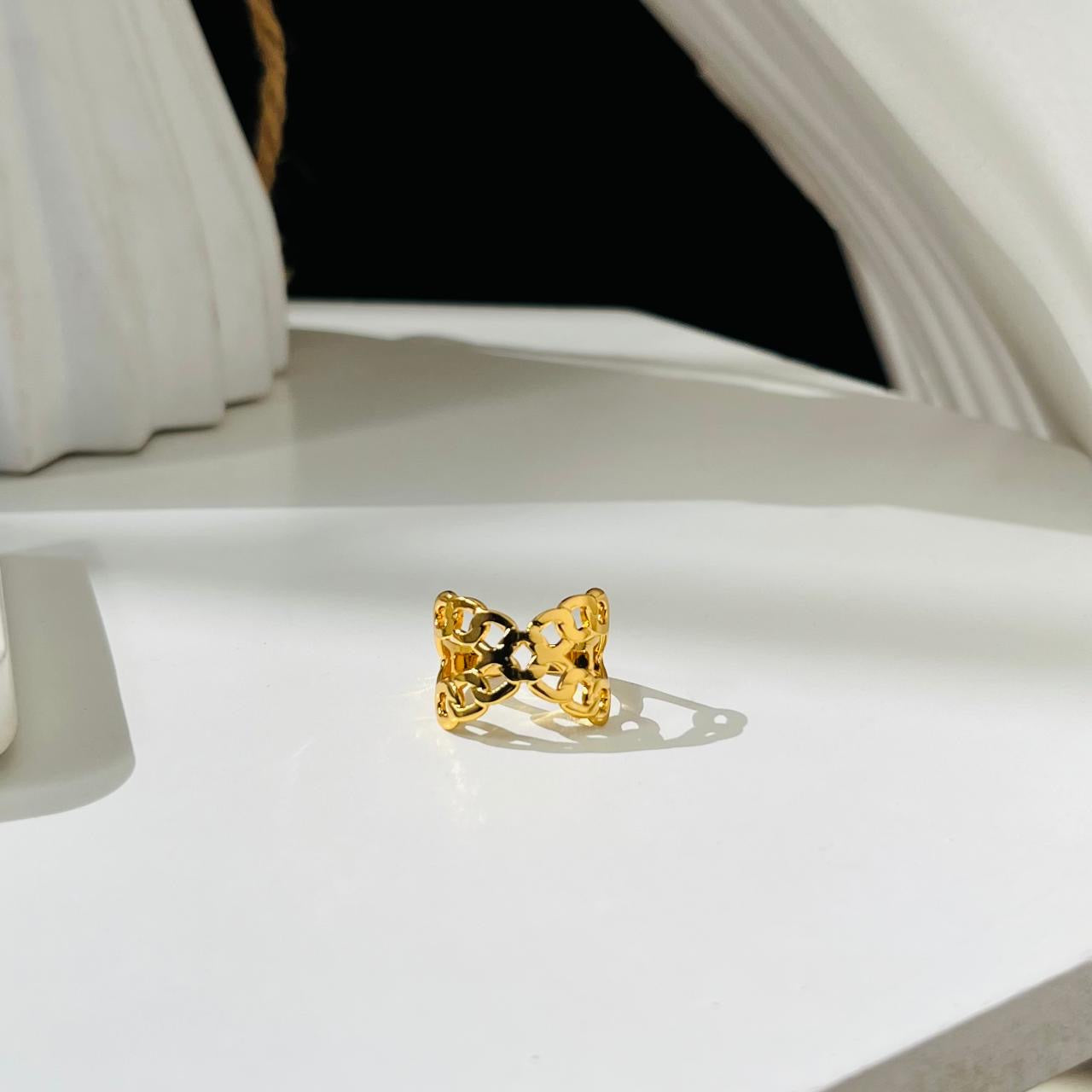 Cross Adjustable Ring ~ Anti Tarnish