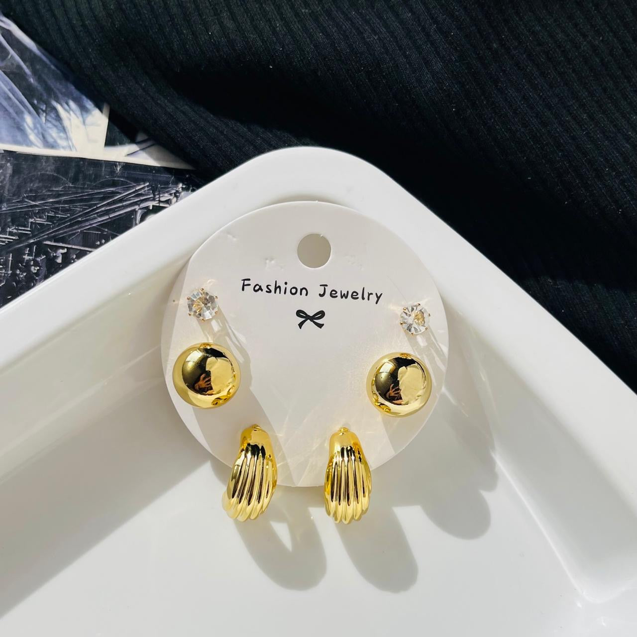 Studs Hoops Combo Card ( 3 pairs)