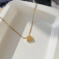 M Initial Diamond Necklace ~ Anti Tarnish
