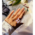 Lilac Flower Ring Adjustable
