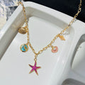 Purple Star Fish Necklace