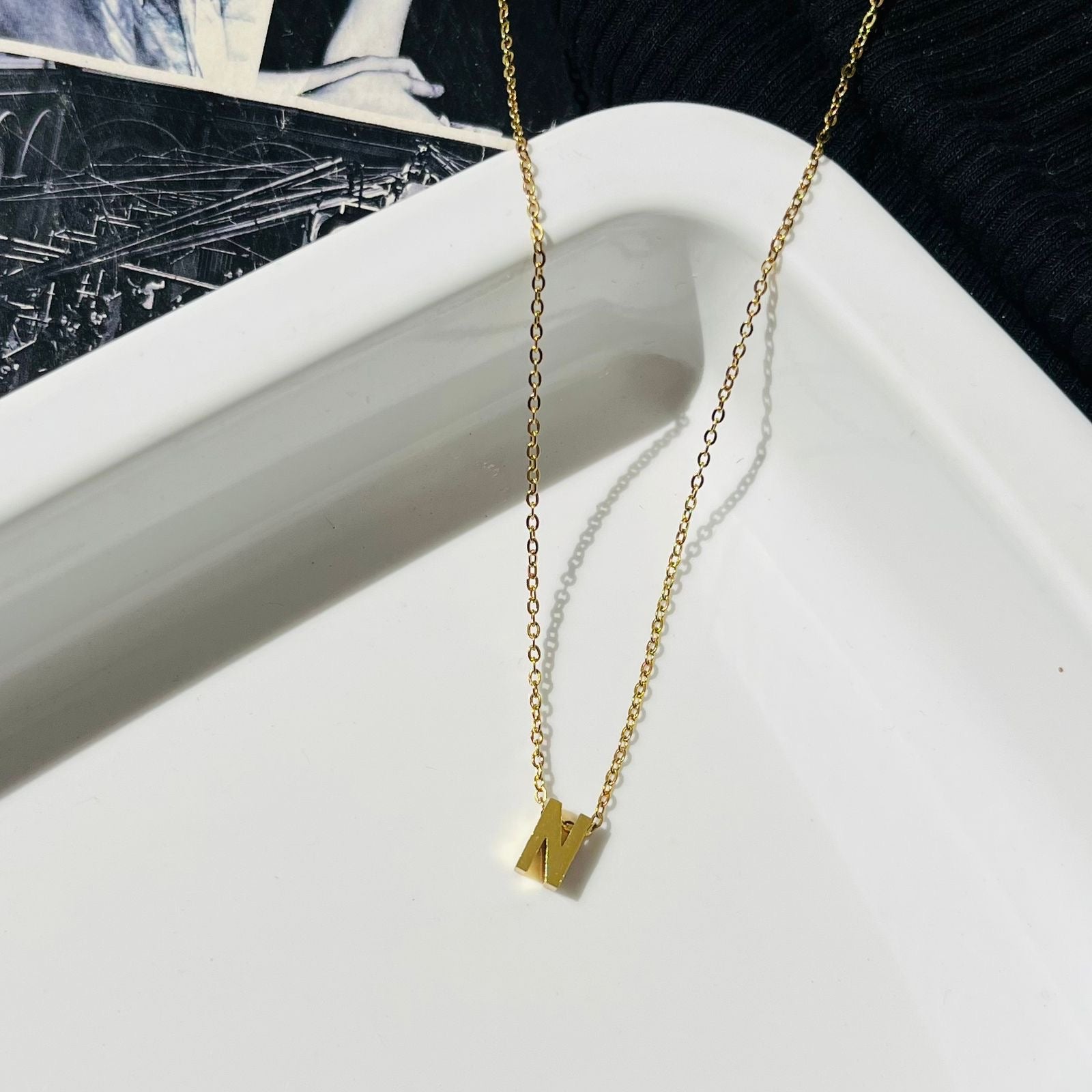 N Initial Necklace ~ Anti Tarnish