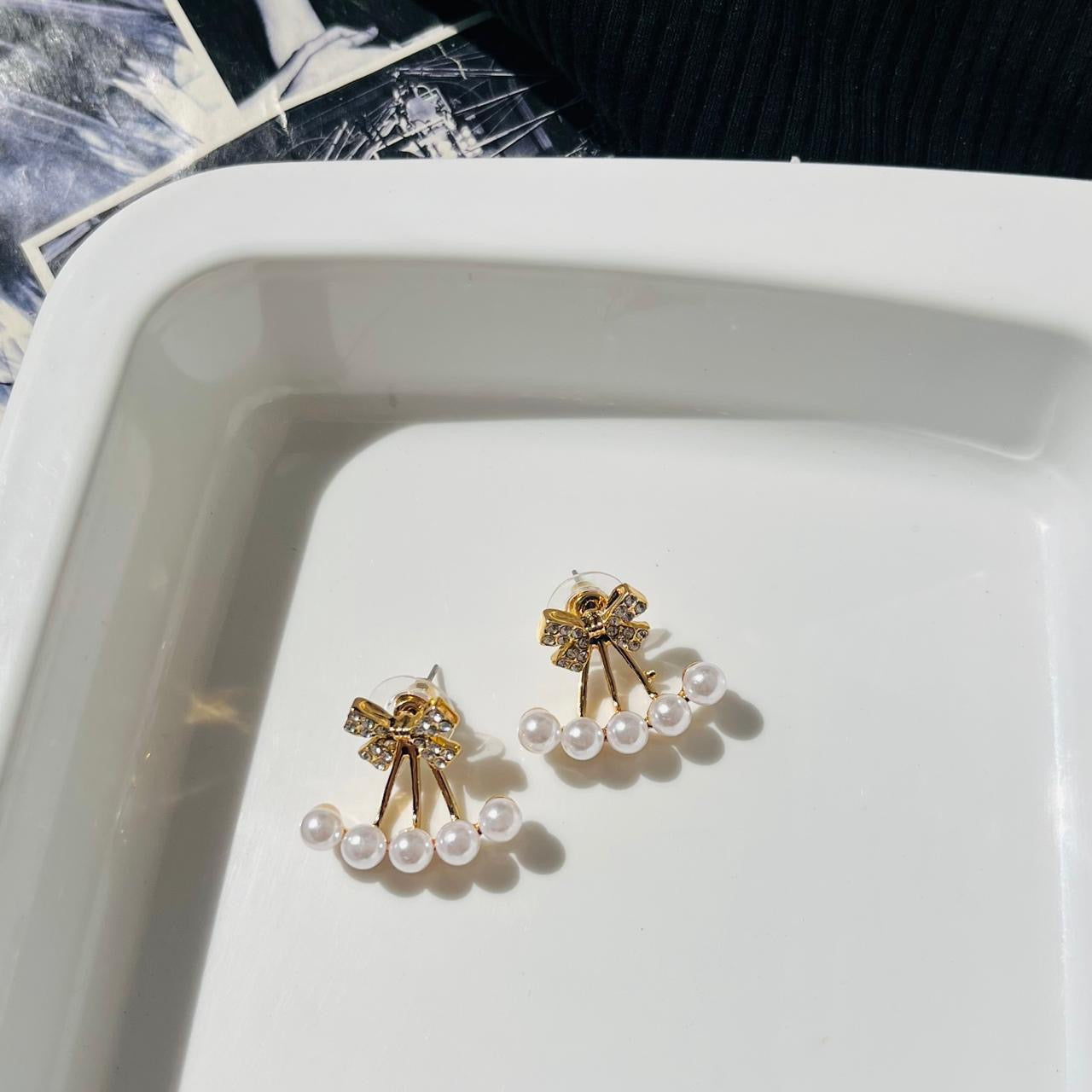 Pearl Bow Earrings