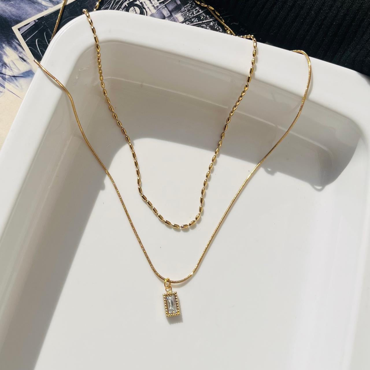 2 layered Diamond Necklace