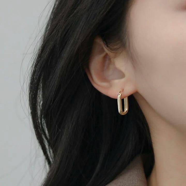 Rectangle Hoops ~ Anti Tarnish