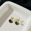 Black Shell Pearl Earrings