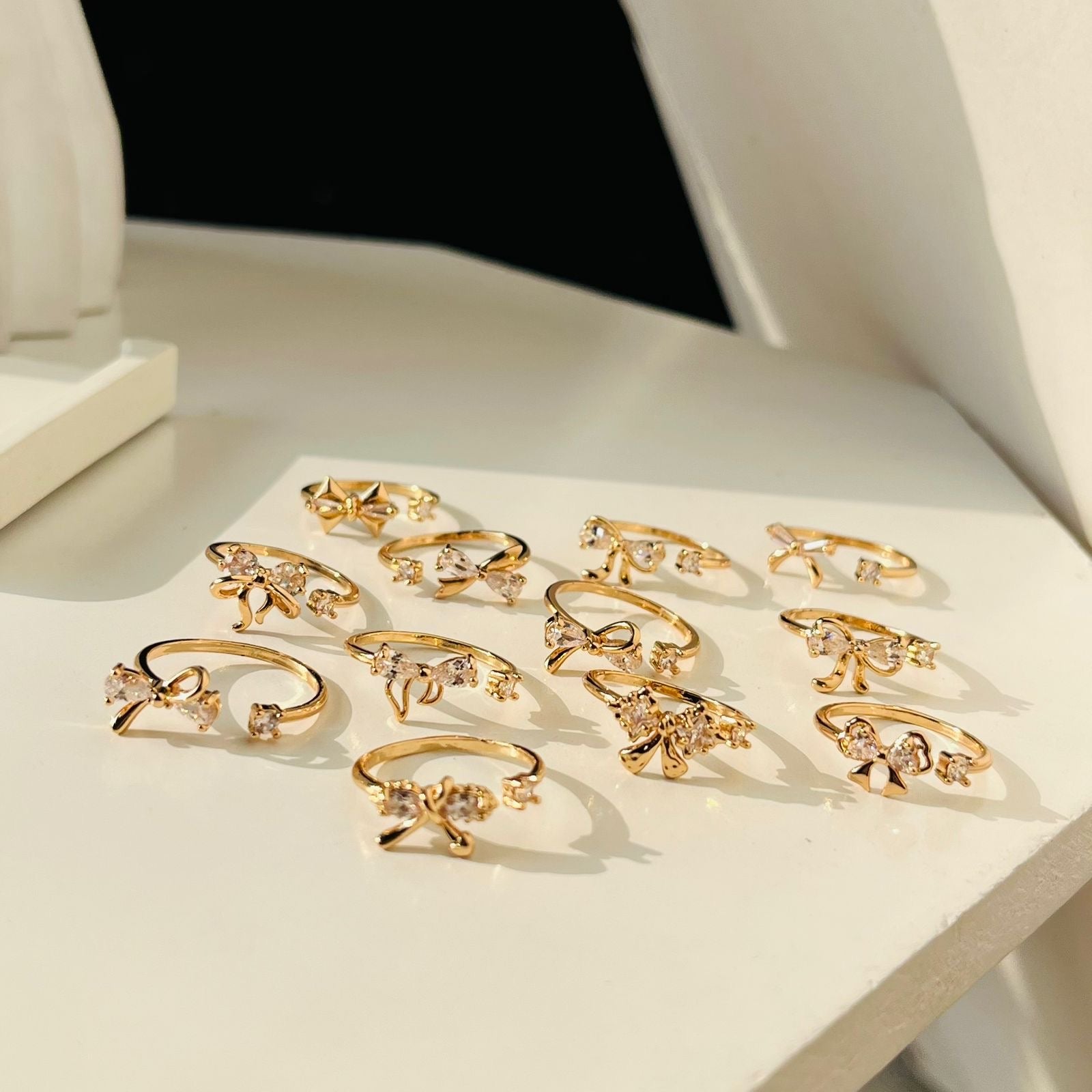 Diamond Bow Rings