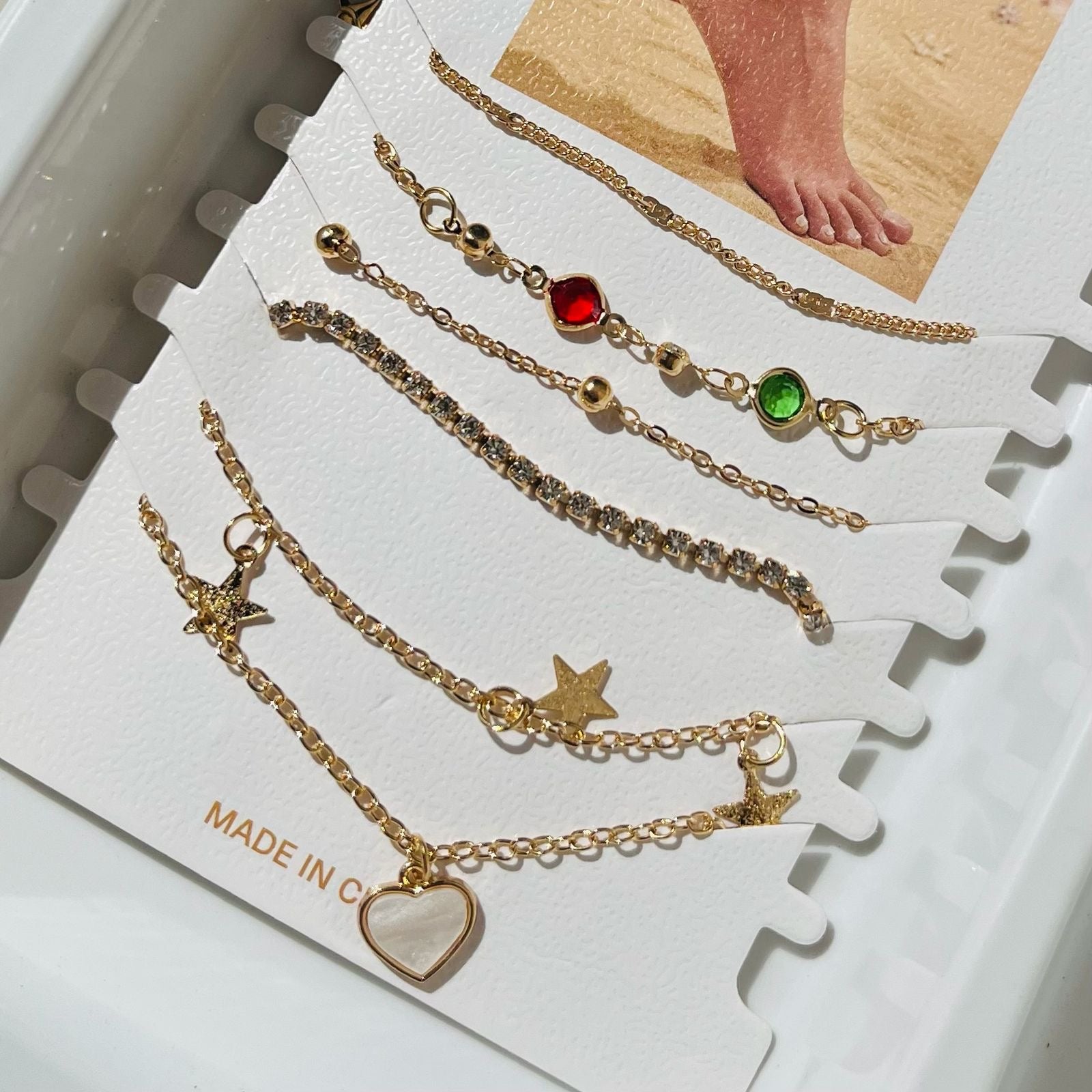Heart Anklet set of 6 (₹20/- each)