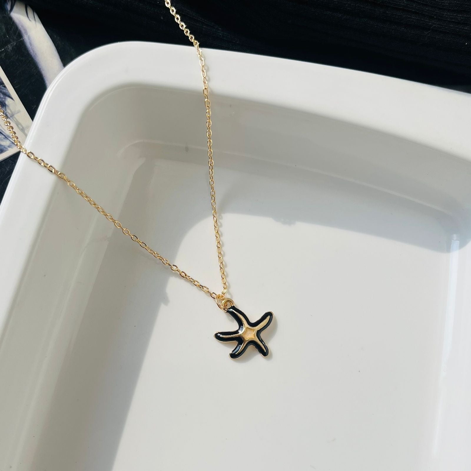 Black Starfish Necklace