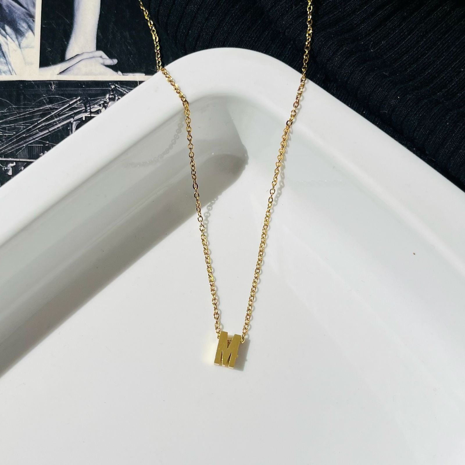 M Initial Necklace ~ Anti Tarnish