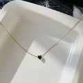 Minimalist Green Heart Necklace ~ Anti Tarnish