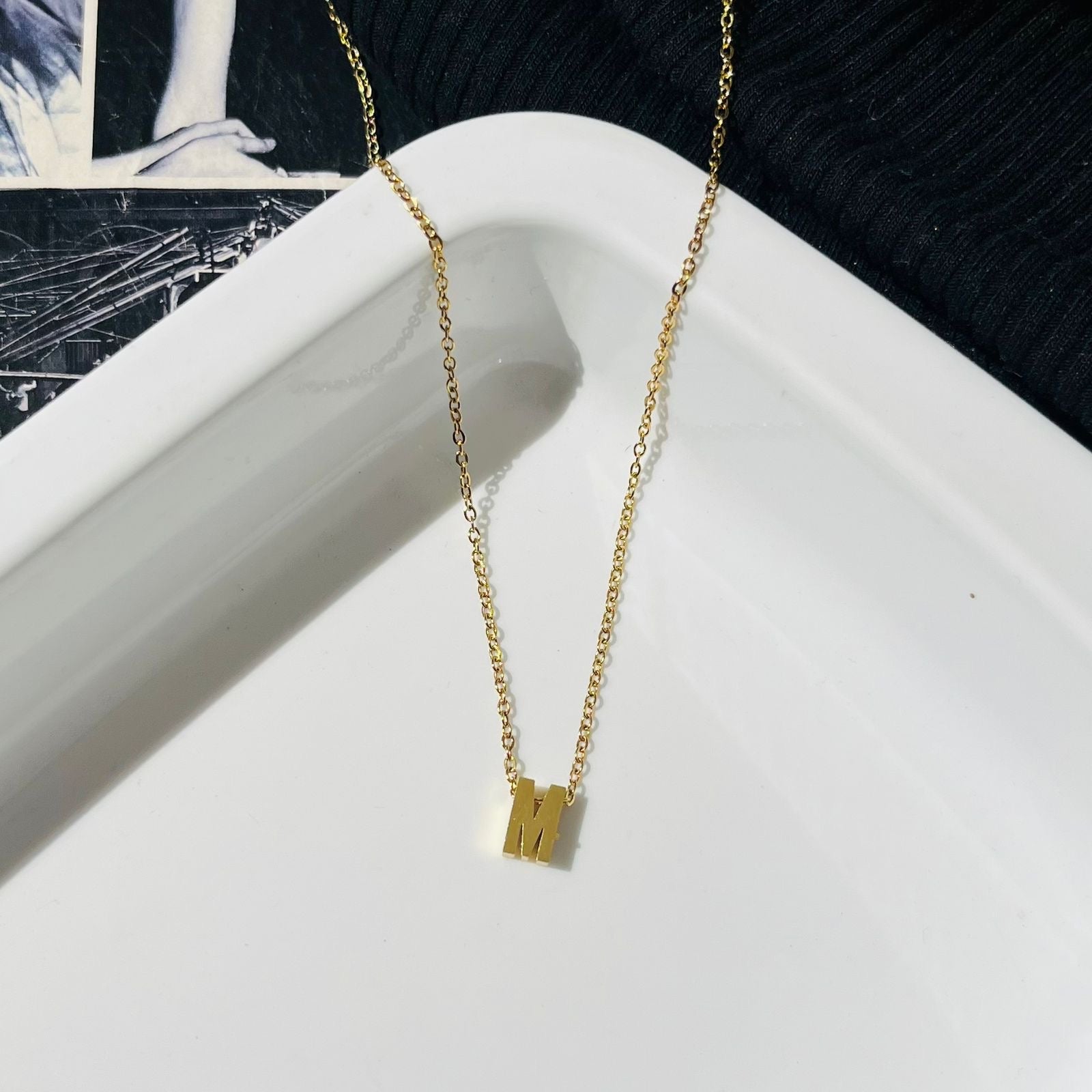 M Initial Necklace ~ Anti Tarnish
