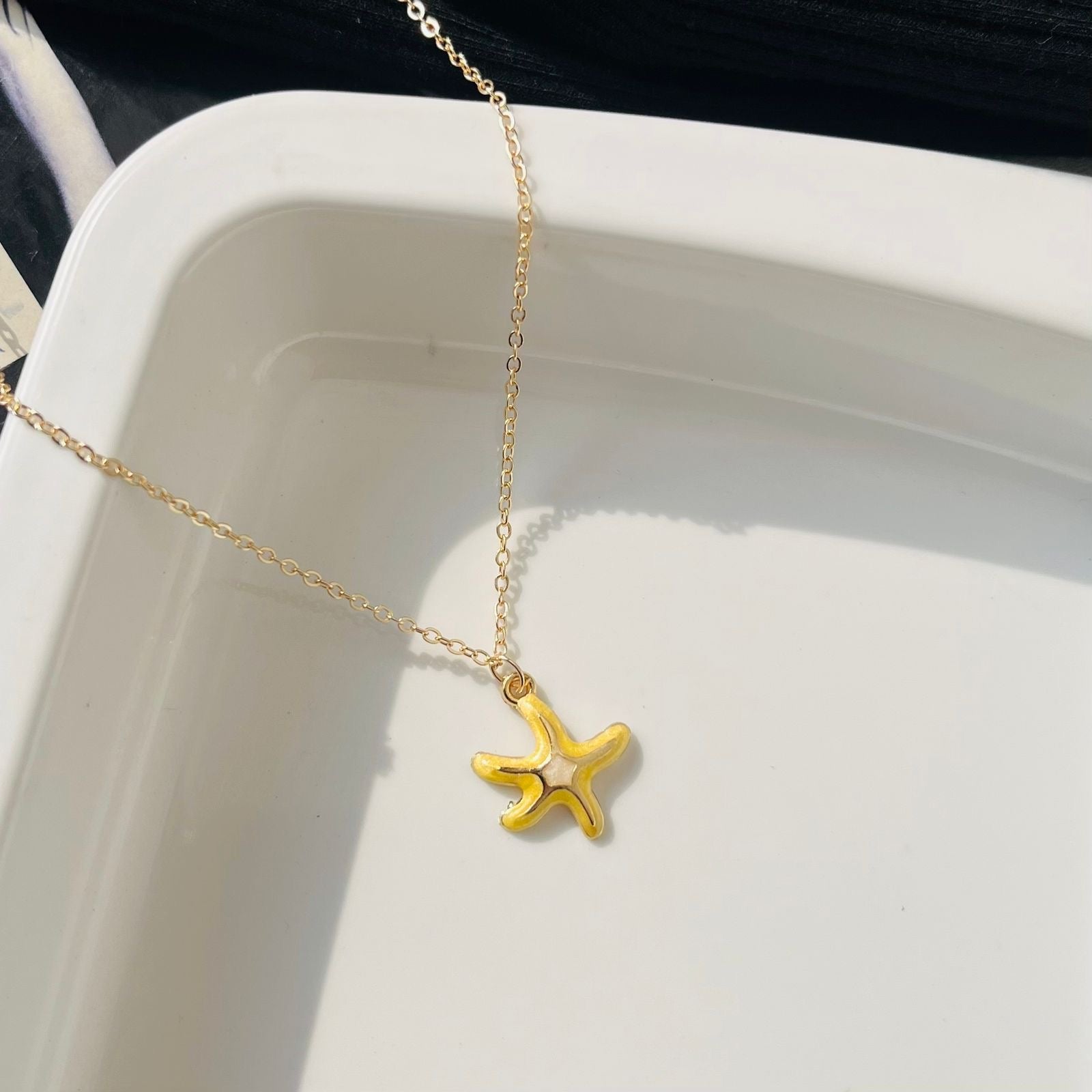 Yellow Star Fish Necklace
